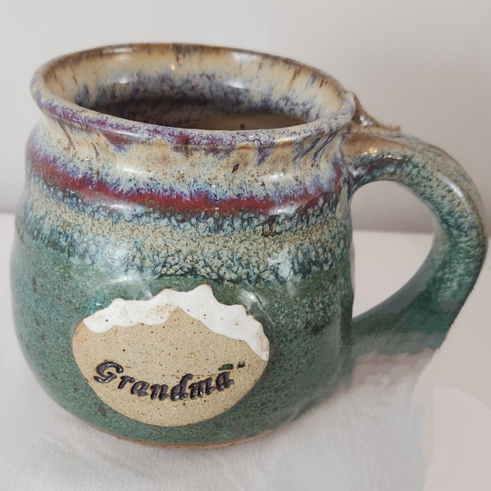 Beautiful Handmade GRANDMA Stoneware Pike Pottery Mug